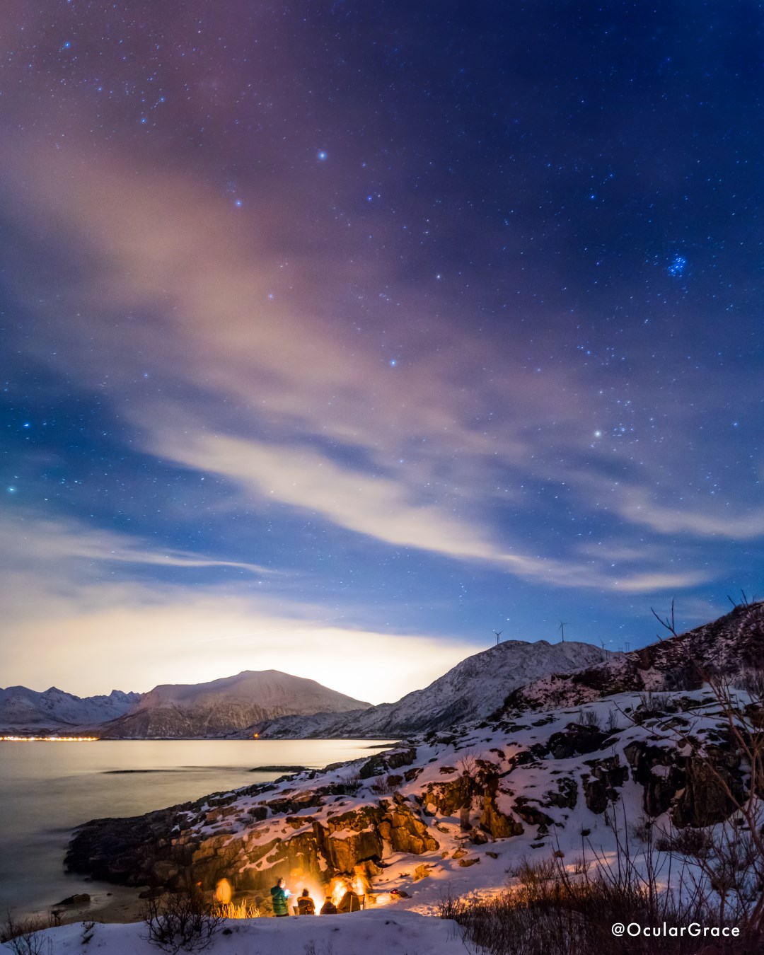 Dreamy Sky, Long Exposure Night View Norway